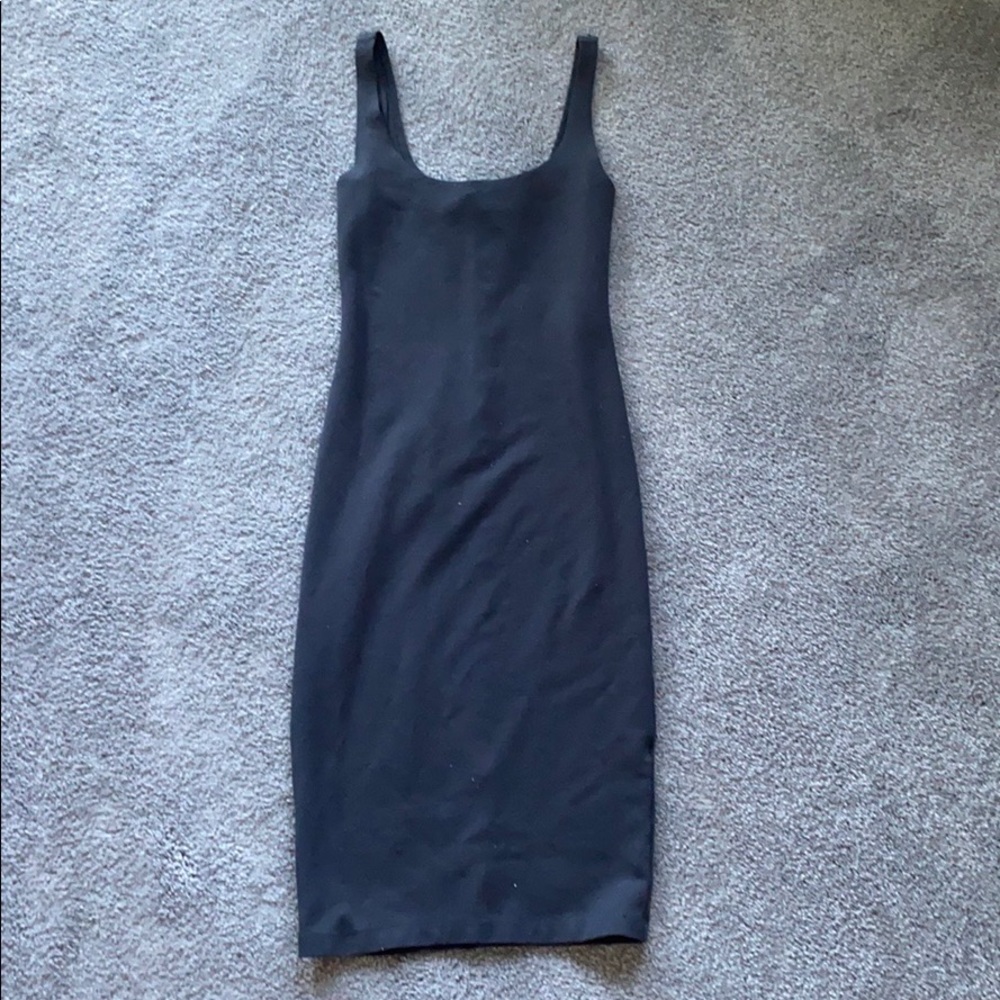 Grey midi bodycon dress